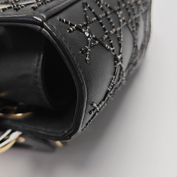 Lady Dior Medium Cannage Lambskin Black
