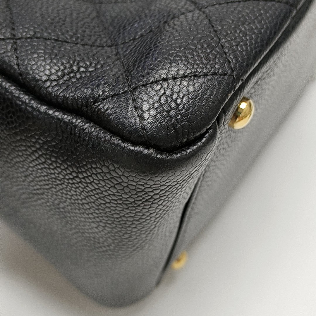 CHANEL PETITE Quilted Grained Calfskin Black