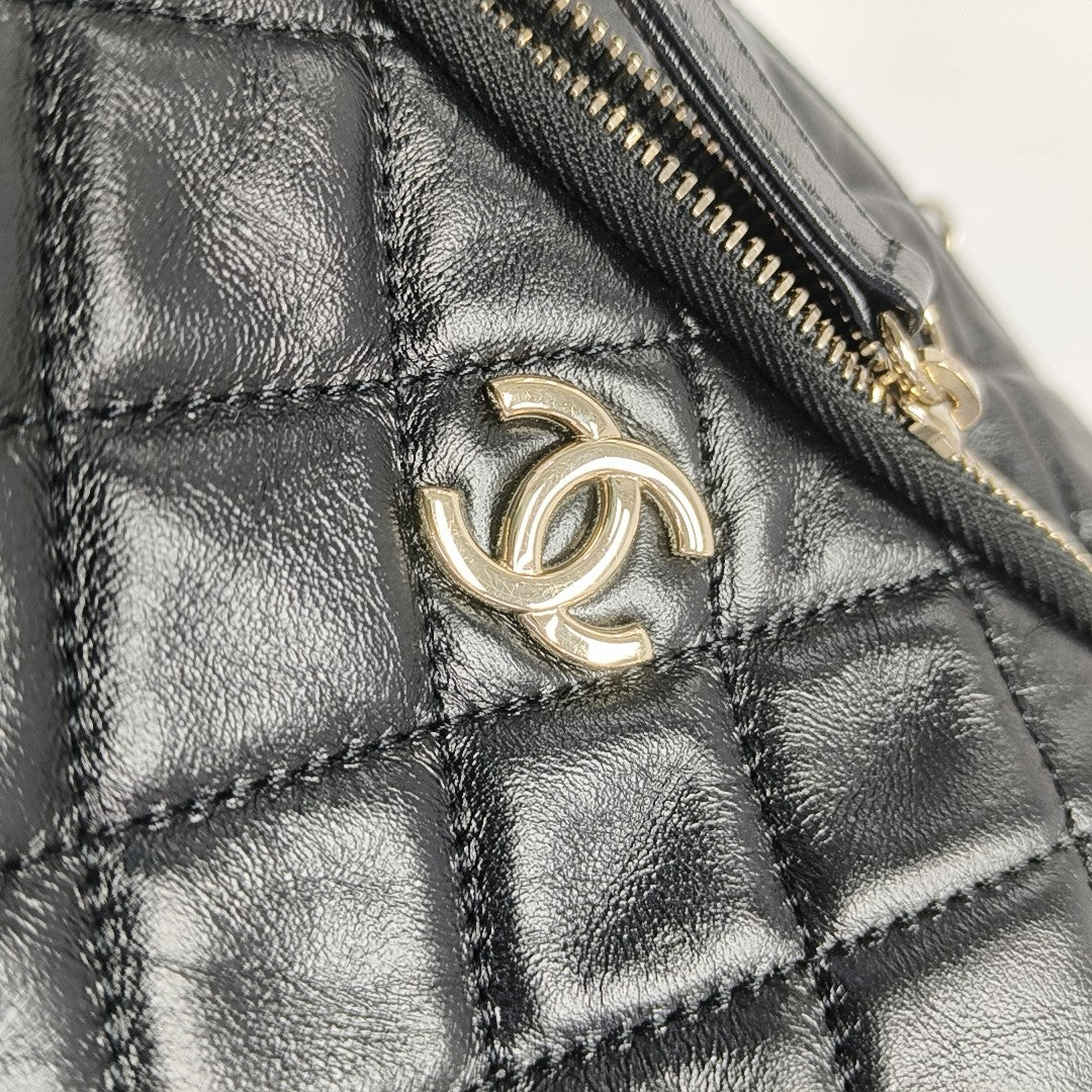 Quilted Lambskin Large Black