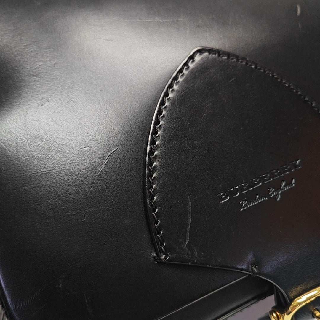 Square Stone Calfskin Black