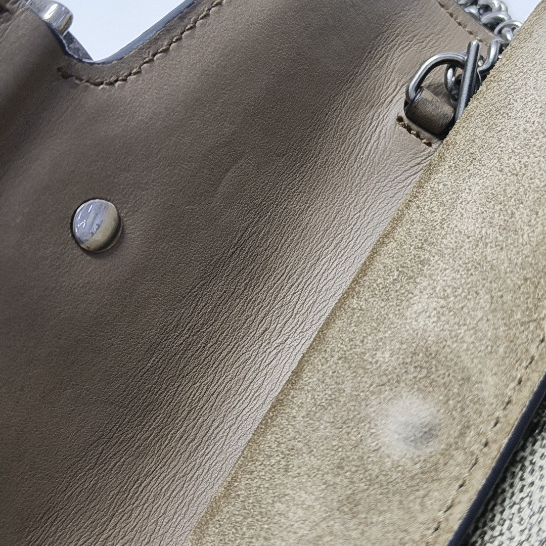 Dionysus Super Mini Monogram Coated Canvas Beige