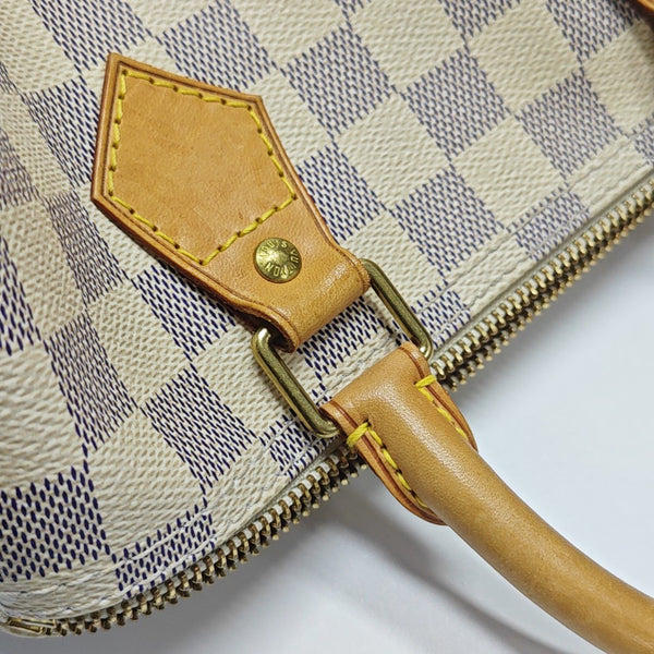 SPEEDY 25 Damier Azur Coated Canvas White