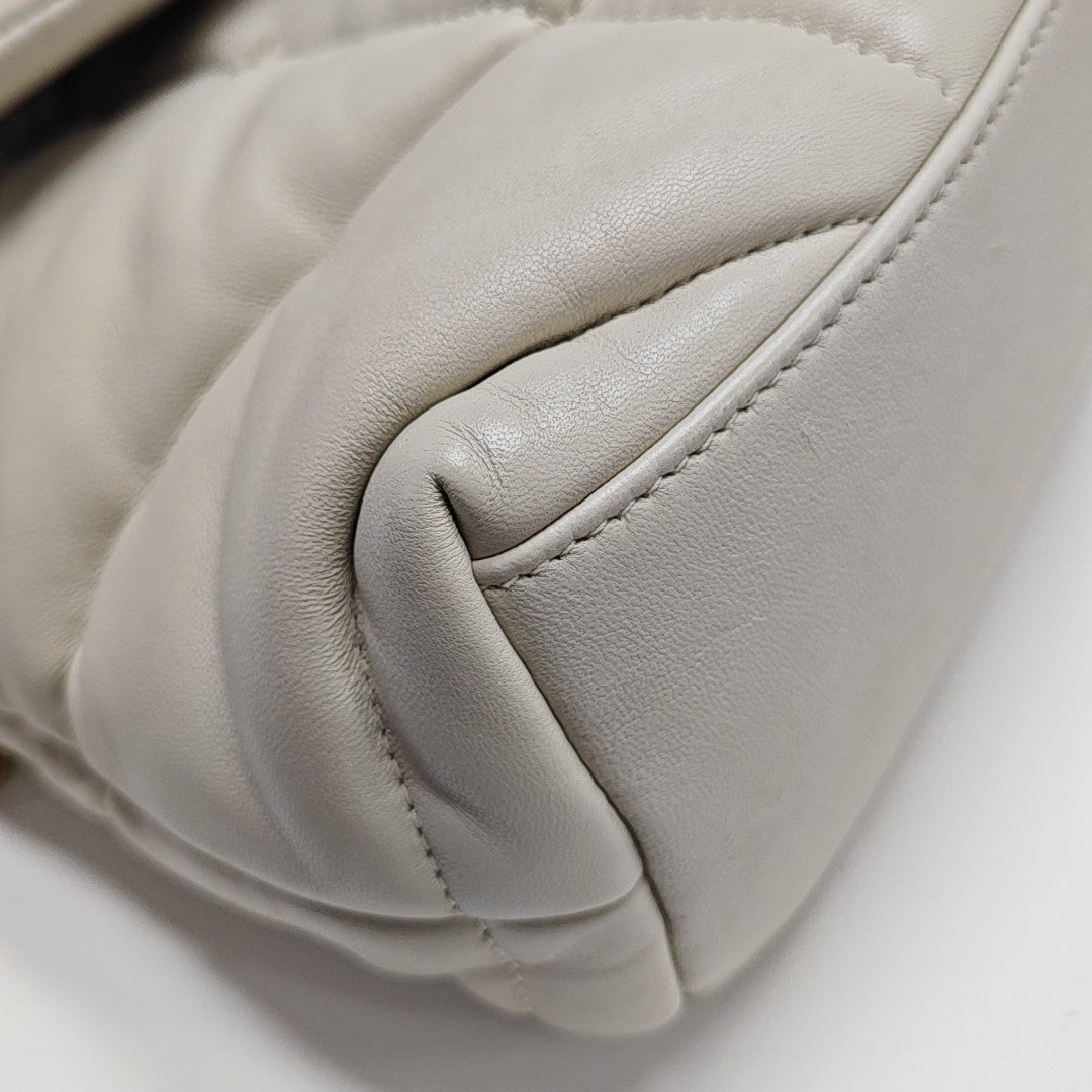 PUFFER Small Quilted Lambskin White