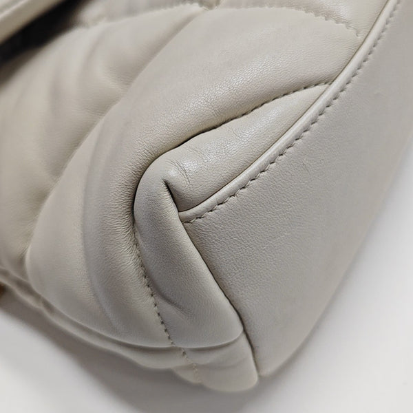 PUFFER Small Quilted Lambskin White