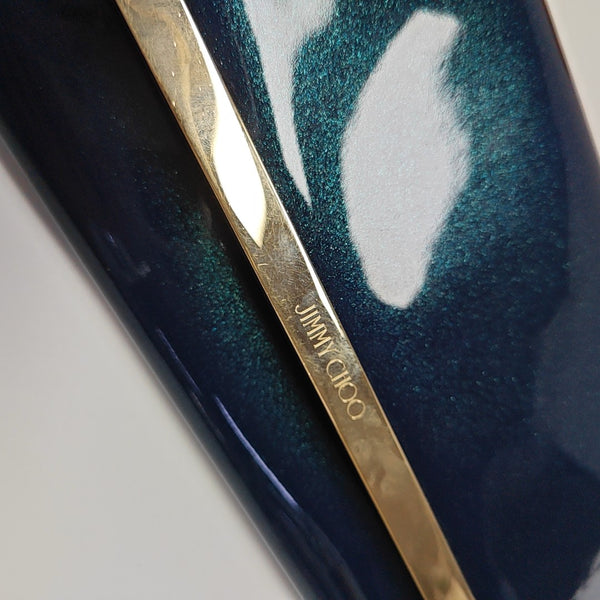 Patent Leather Top Handle Bag Blue