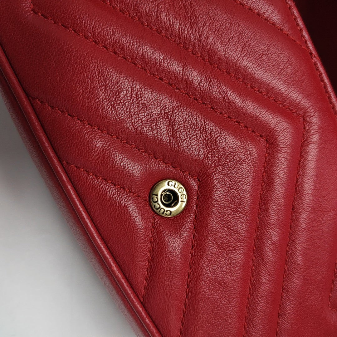 GG Marmont Mini Quilted Calfskin Red