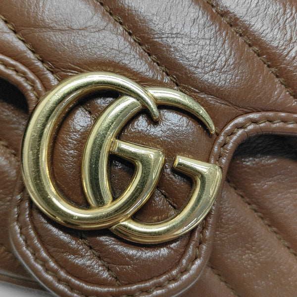 GG Marmont Mini Quilted Calfskin Brown