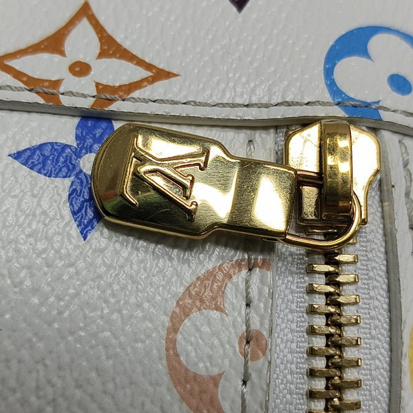 LV × TM Vanity Chain Pouch Monogram Coated Canvas White