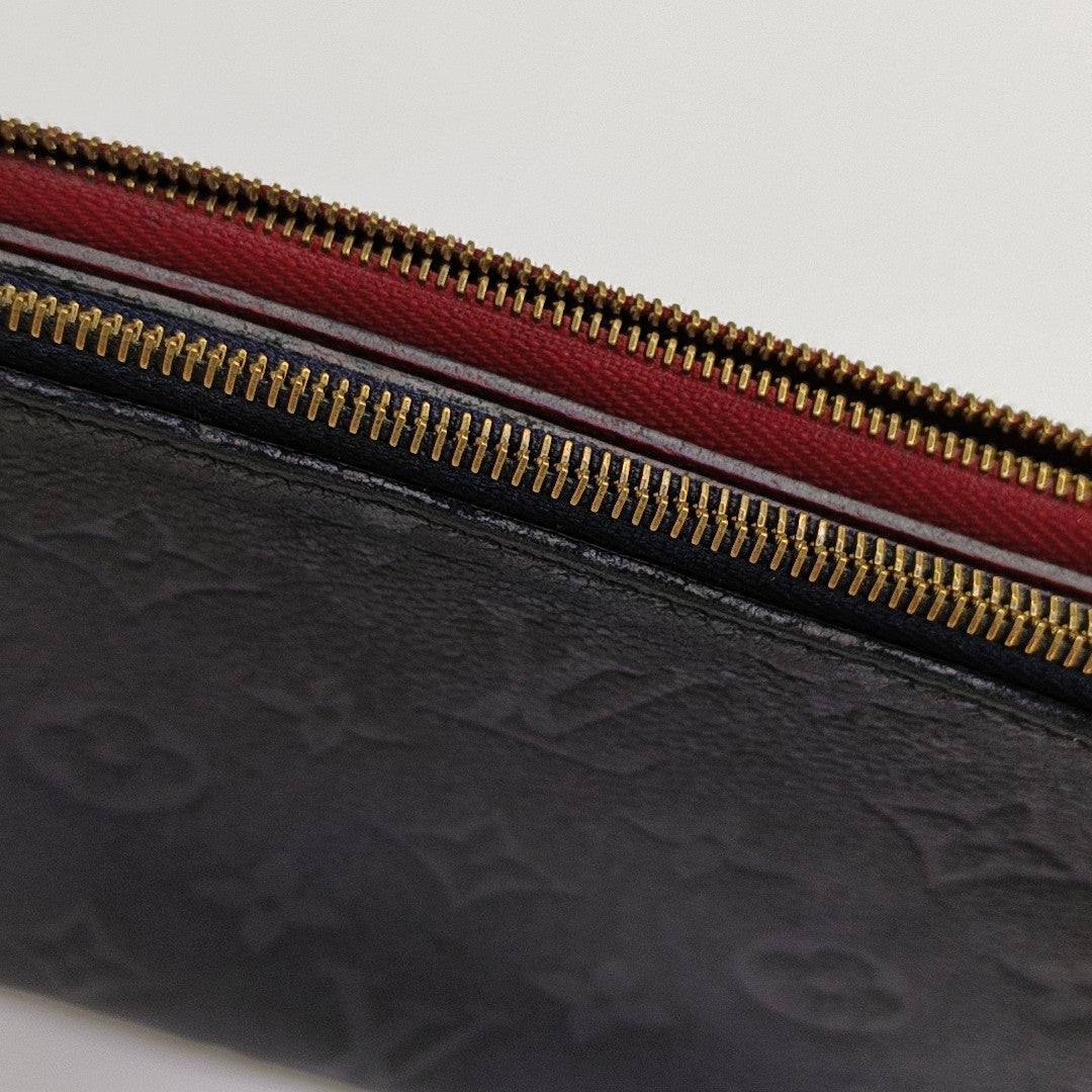 DOUBLE ZIP Monogram Calfskin Blue