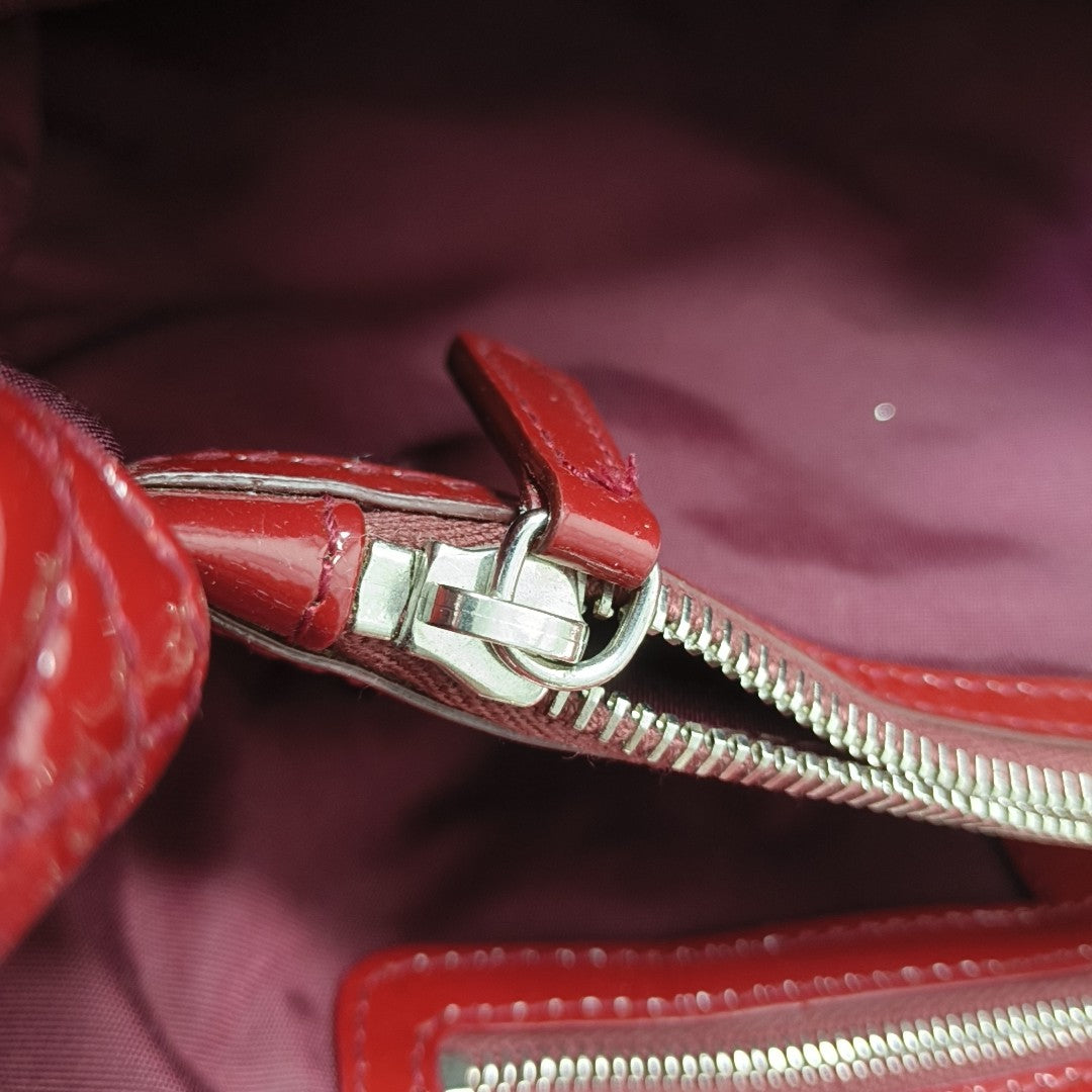 Dior Soft Large Cannage Patent Leather Red
