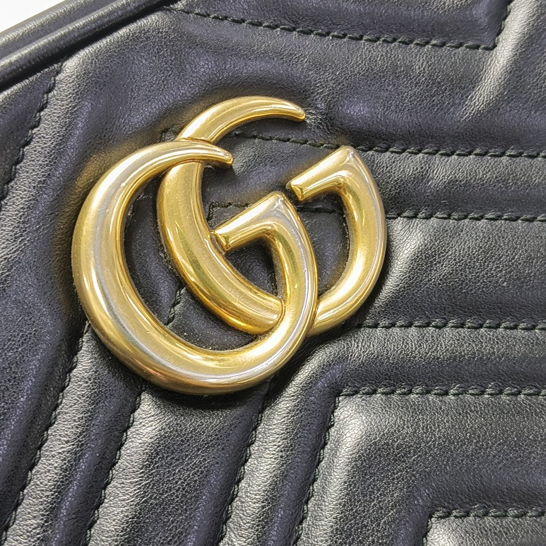 GG Marmont Small Quilted Calfskin Black