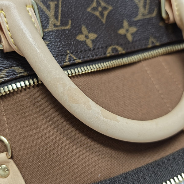 KEEPALL 50 Monogram Coated Canvas Brown