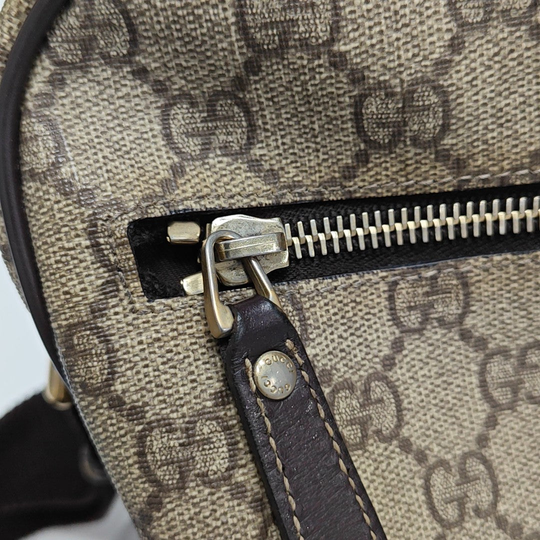 GG Supreme Monogram Coated Canvas Brown