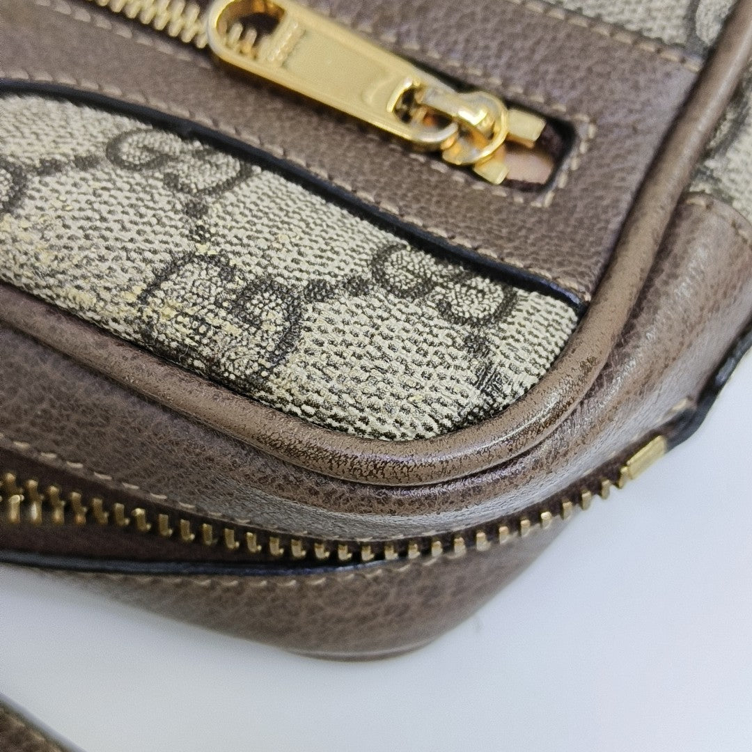 Ophidia Mini Monogram Coated Canvas Beige