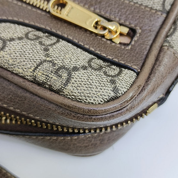 Ophidia Mini Monogram Coated Canvas Beige