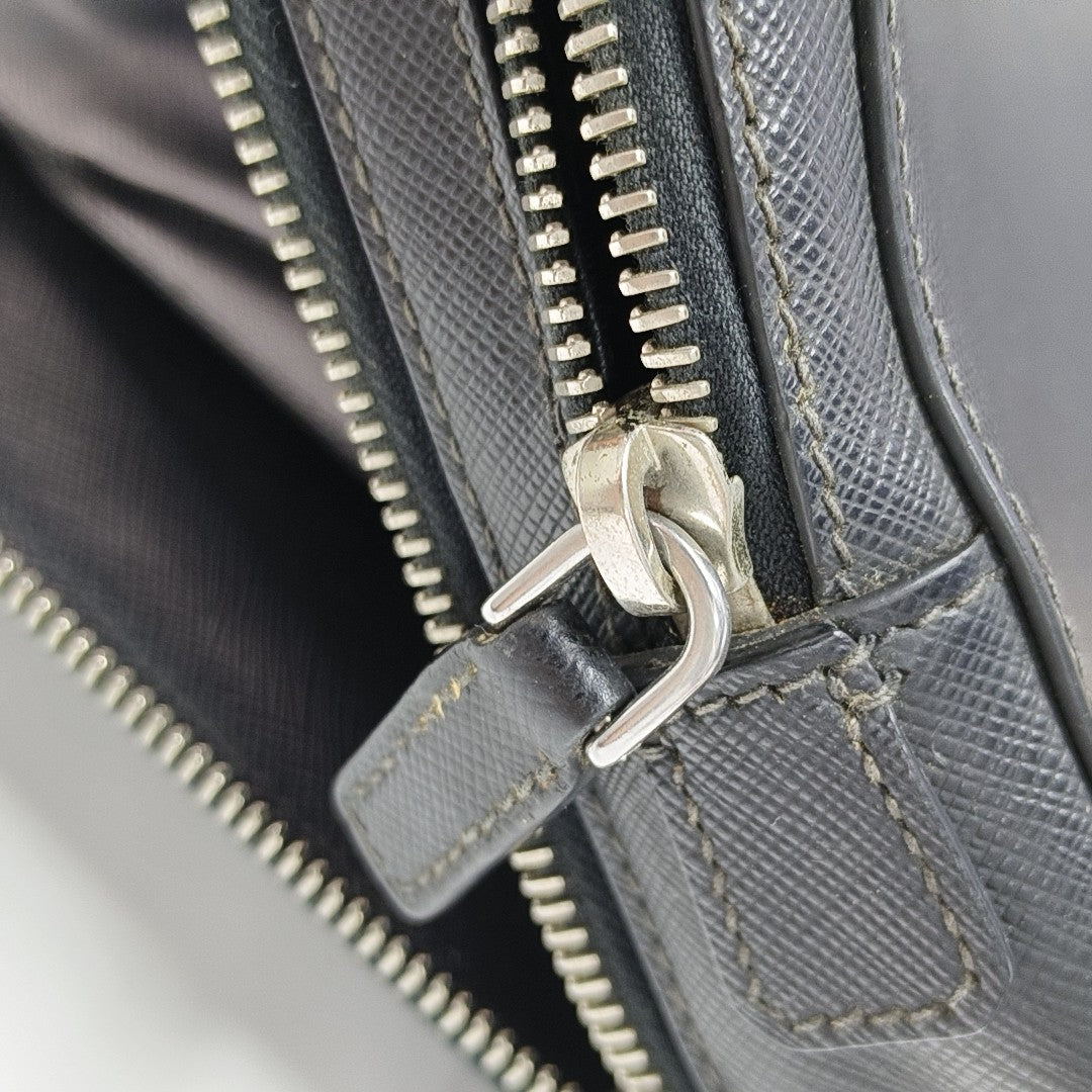 Saffiano Calfskin Clutch Black