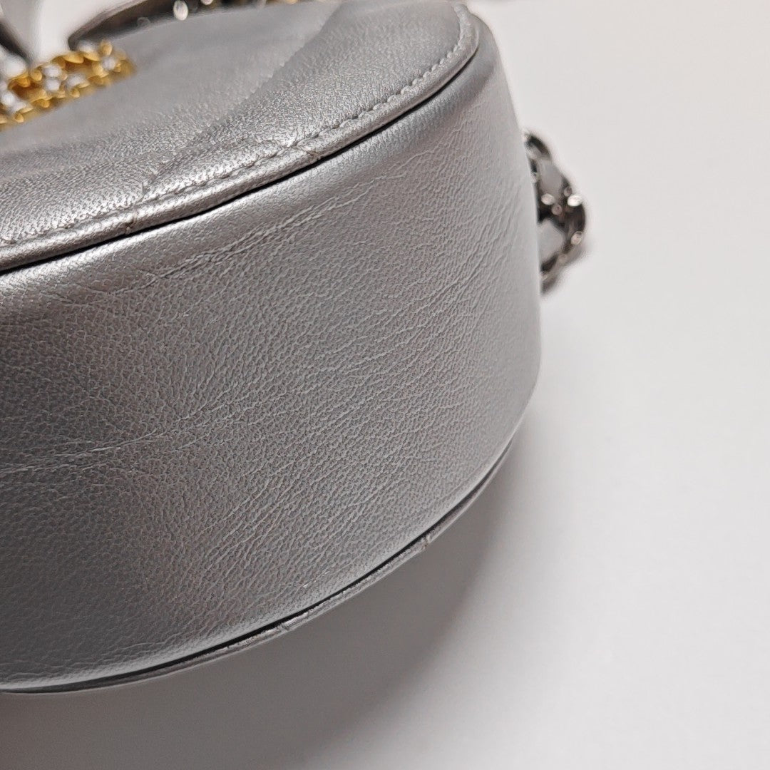 CHANEL 19 Small Quilted Lambskin Silver