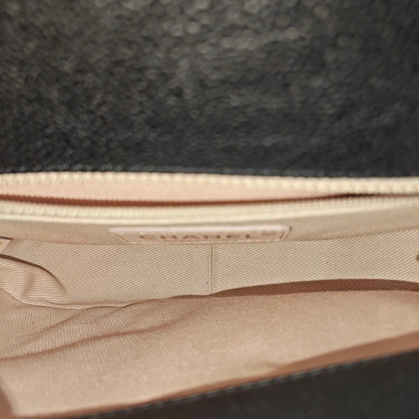 Quilted Grained Calfskin Shoulder Bag Black