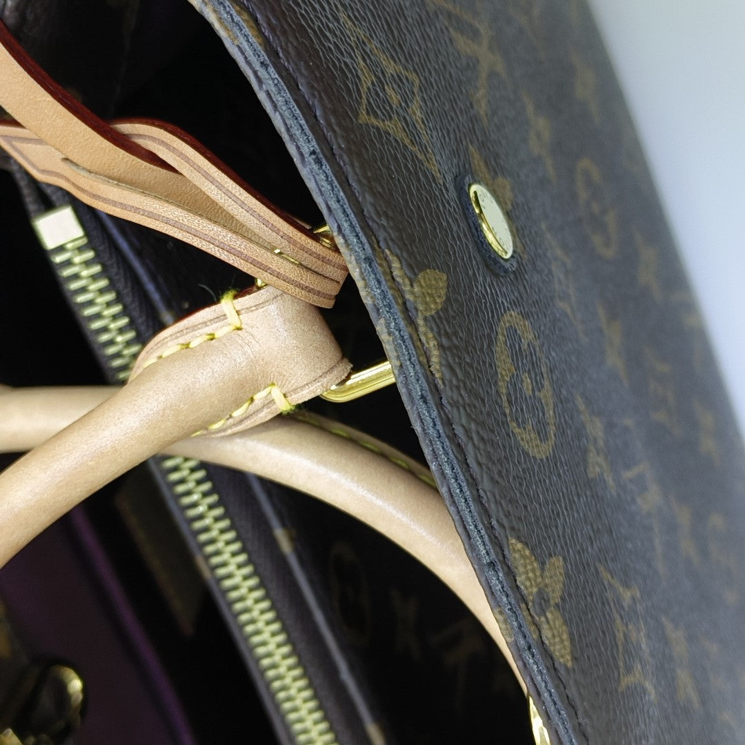 MONTAIGNE BB Monogram Coated Canvas Brown