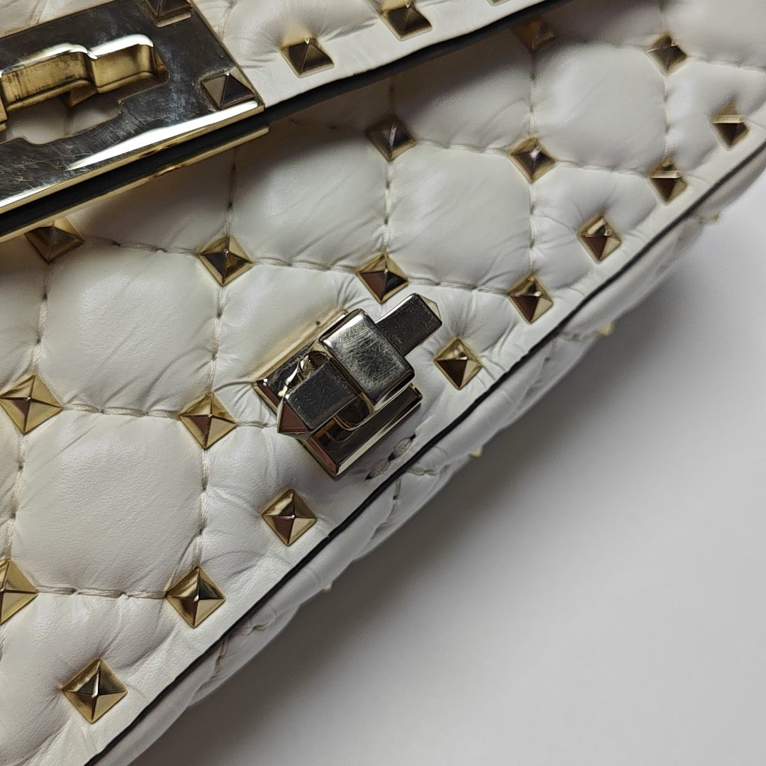 Spike Up Quilted Lambskin White