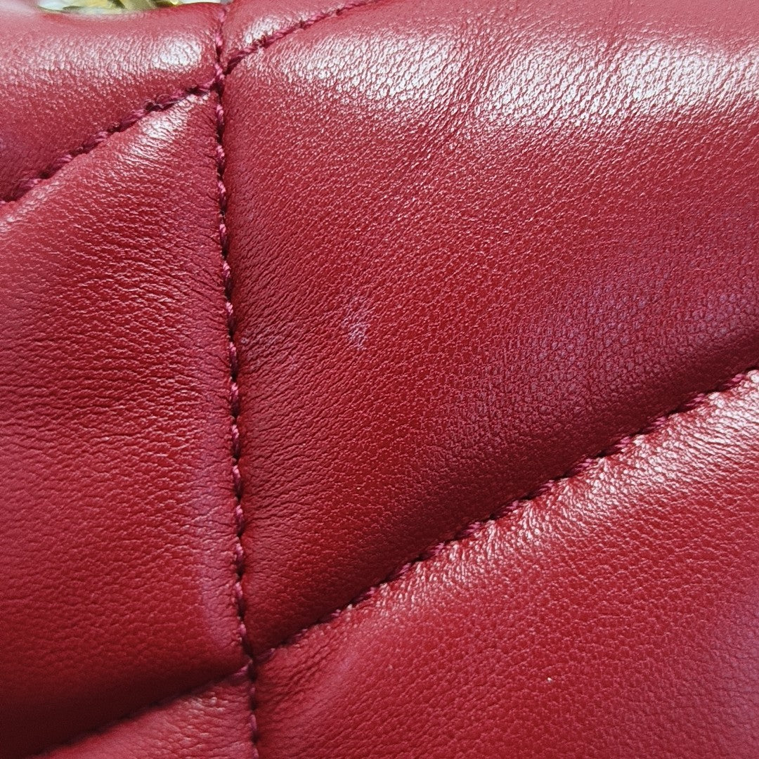 PUFFER Mini Quilted Lambskin Red