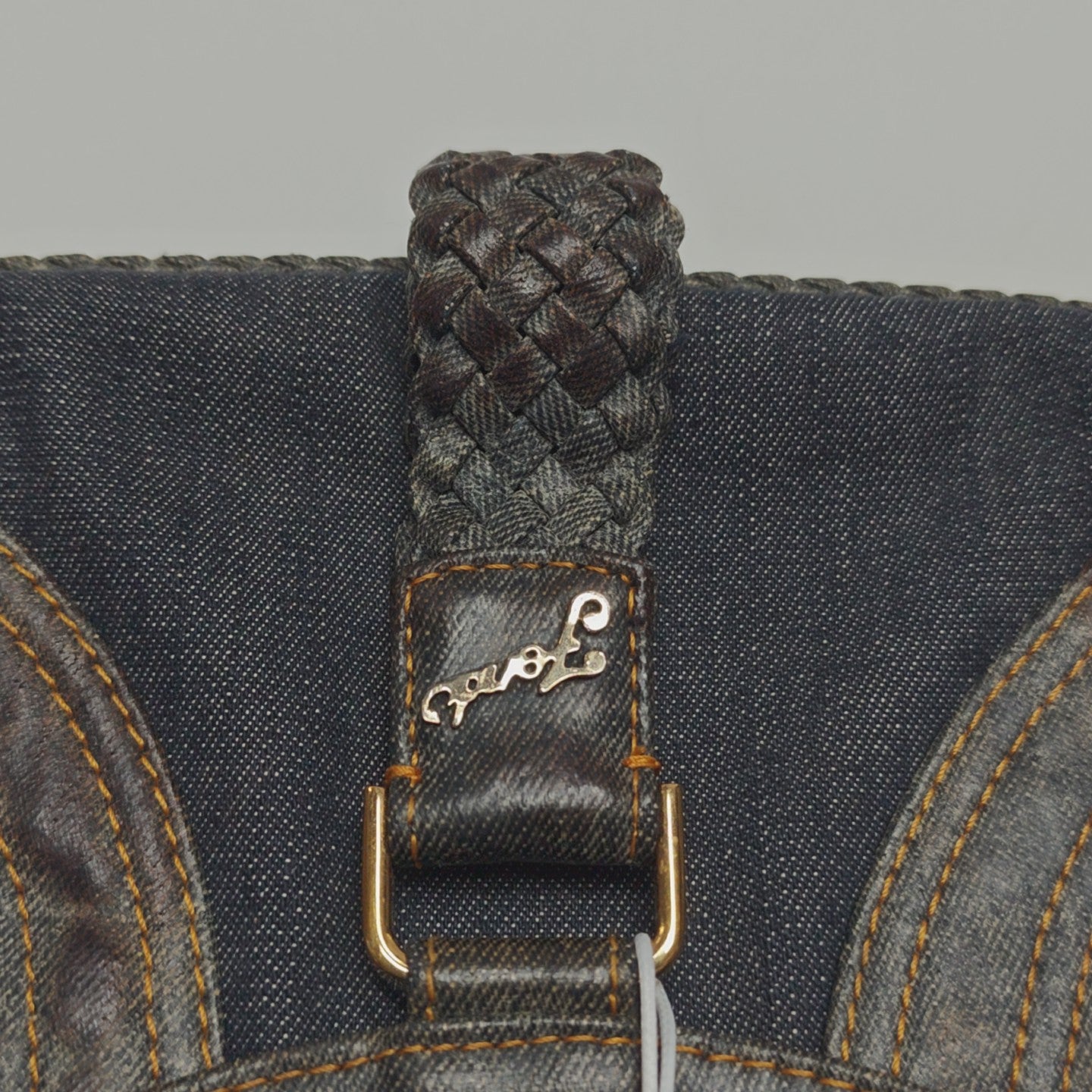 Denim Top Handle Bag Blue