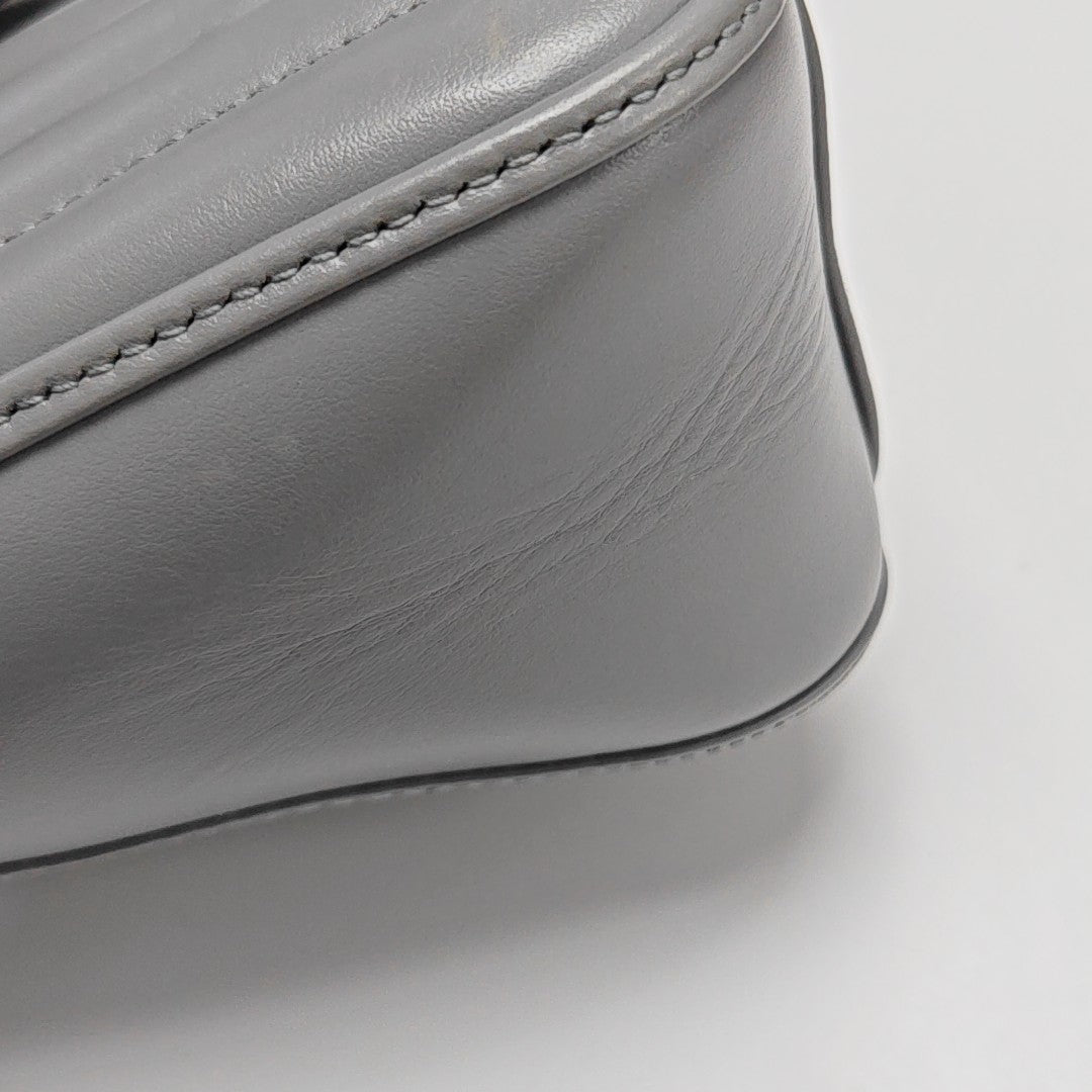 GG Marmont Mini Quilted Calfskin Gray
