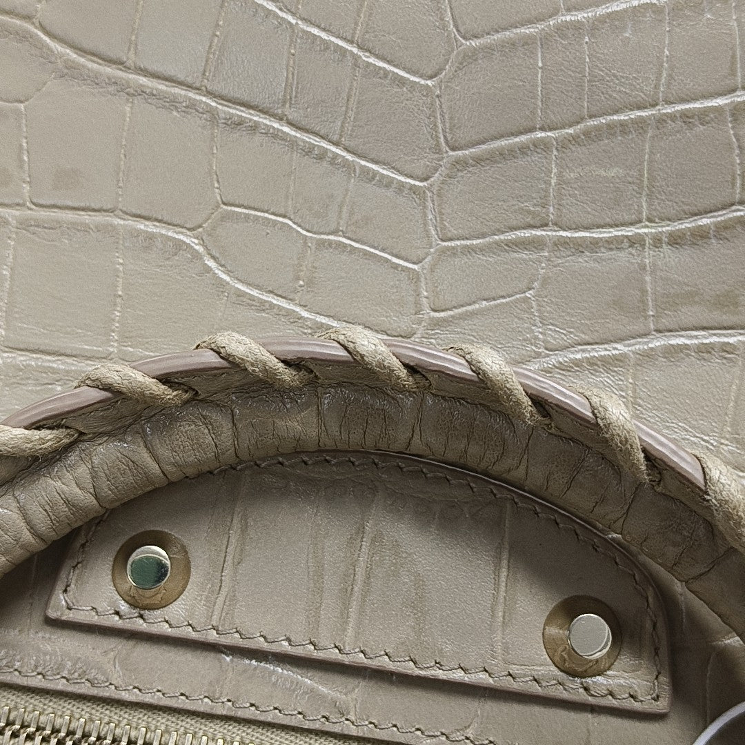 Classic Metallic Edge City Medium Calfskin Beige