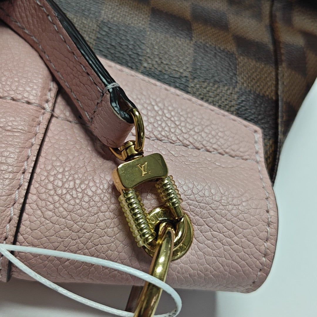 CLAPTON Damier Ebene Coated Canvas Brown