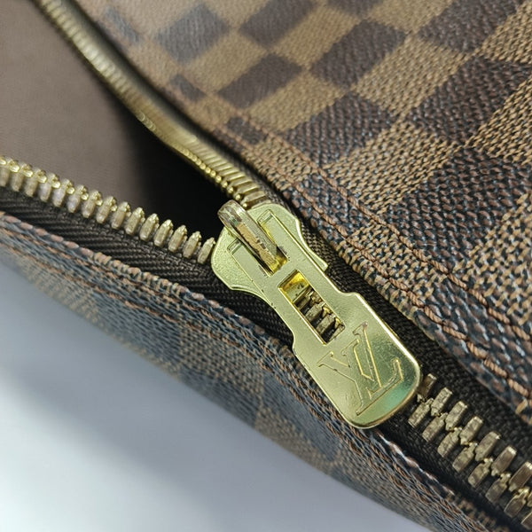 KEEPALL 55 Damier Ebene Coated Canvas Brown