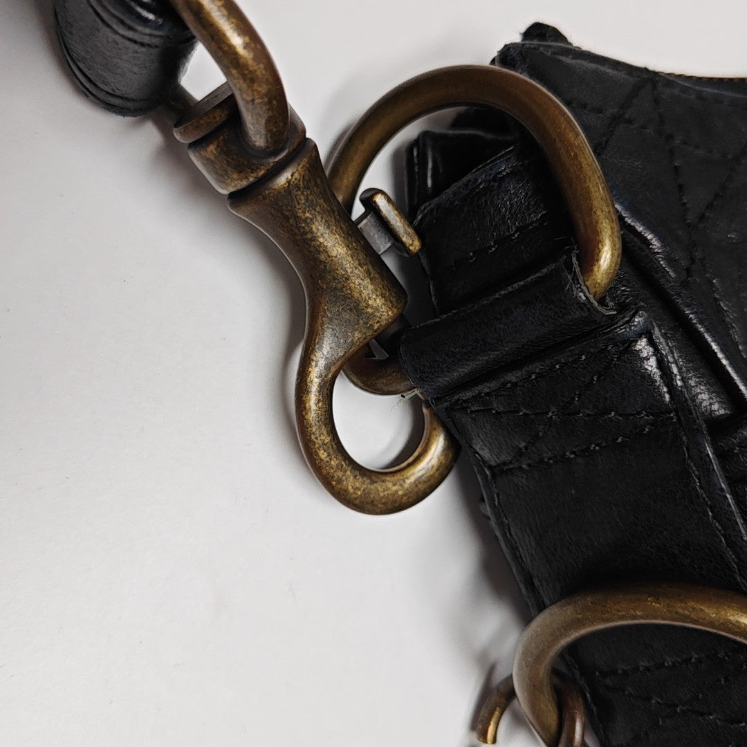 Cannage Lambskin Shoulder Bag Black