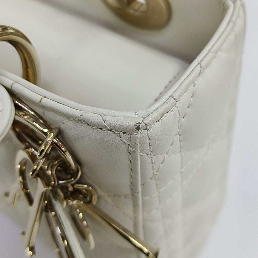 Lady Dior Small Cannage Lambskin White