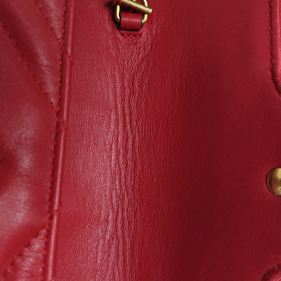 GG Marmont Mini Quilted Calfskin Red