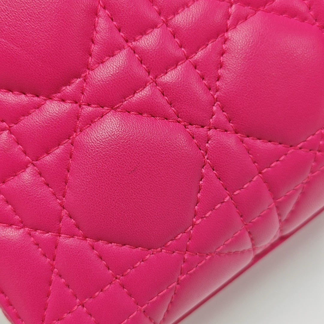 Lady Dior Mini Cannage Lambskin Red