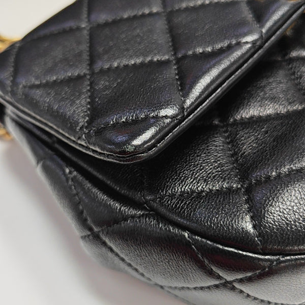 Lambskin Shoulder Bag Black
