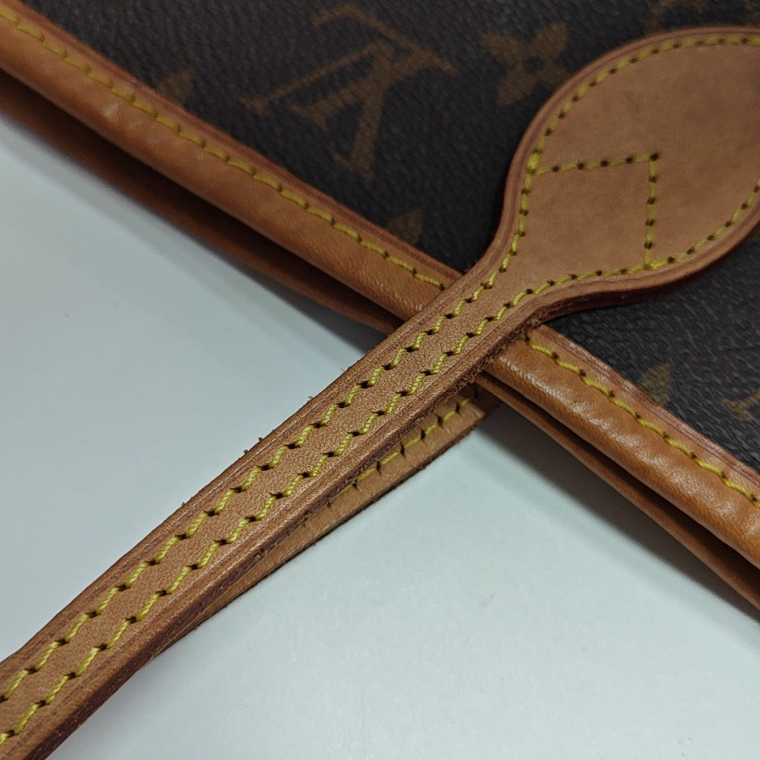 NEVERFULL MM Monogram Coated Canvas Brown