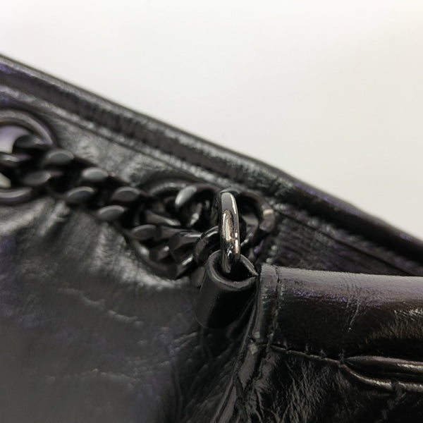 NIKI Medium Chevron Calfskin Black