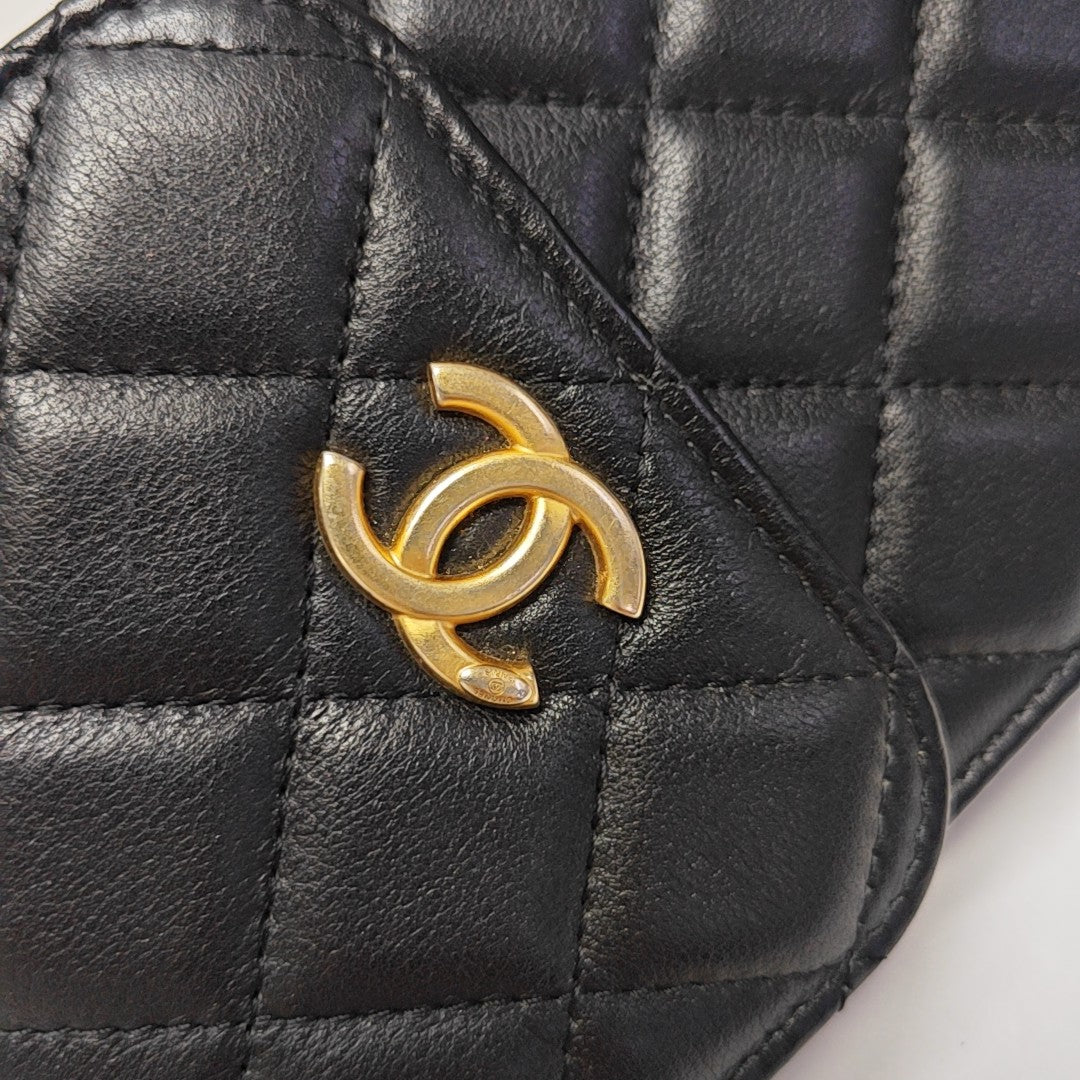 Quilted Lambskin Crossbody Bag Mini Black
