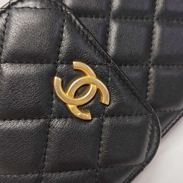 Quilted Lambskin Crossbody Bag Mini Black