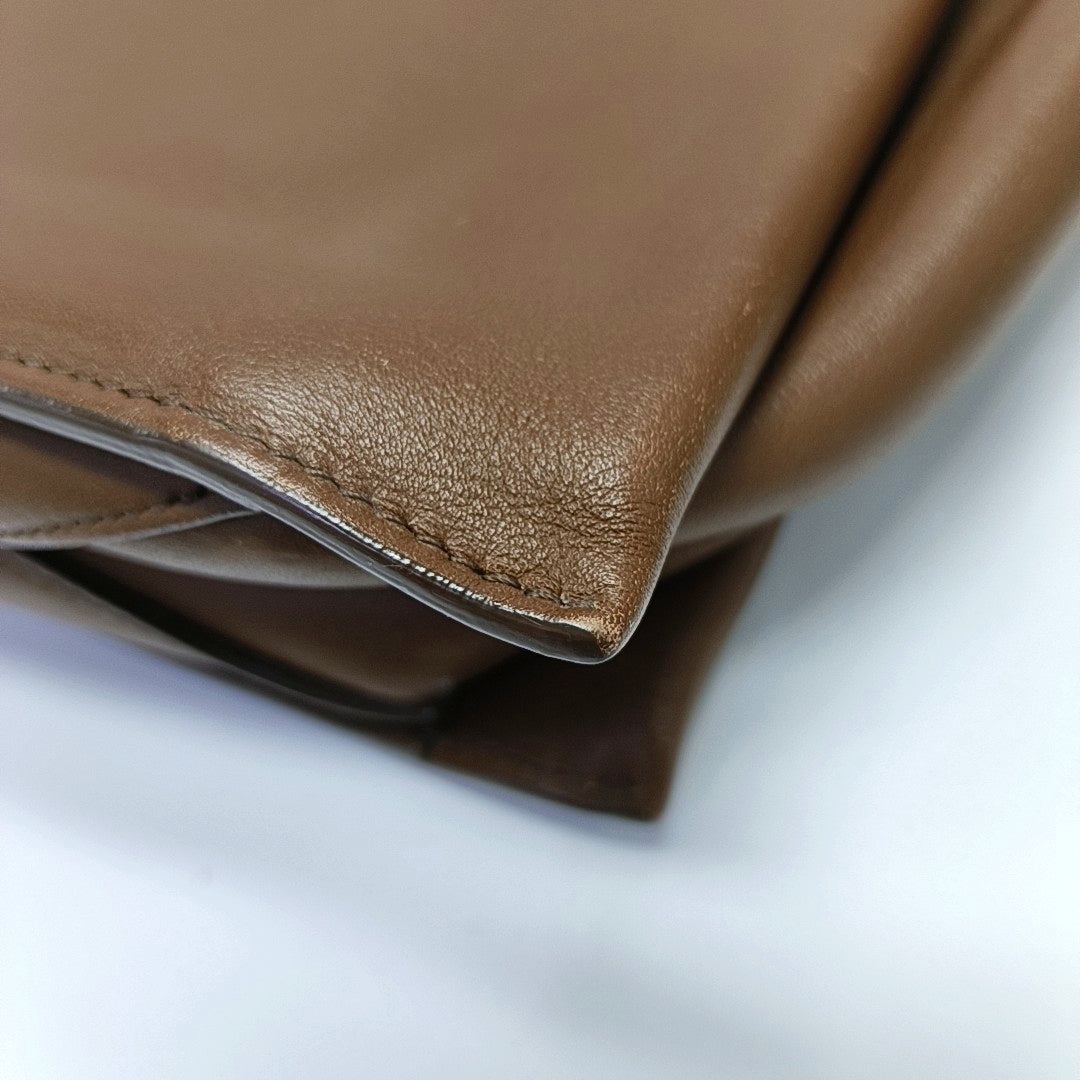 TRI FOLD Calfskin Brown
