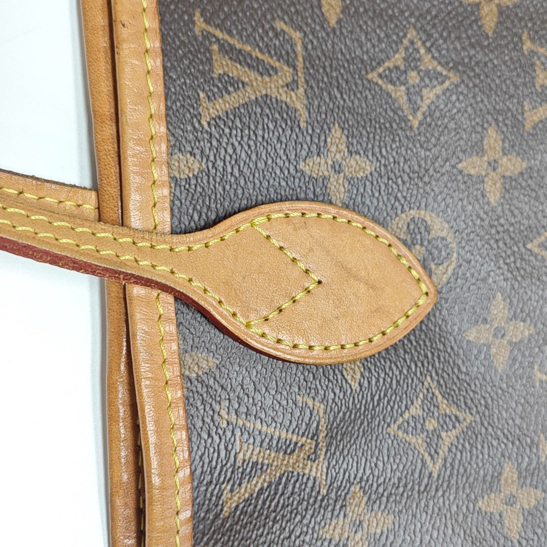 NEVERFULL MM Monogram Coated Canvas Brown