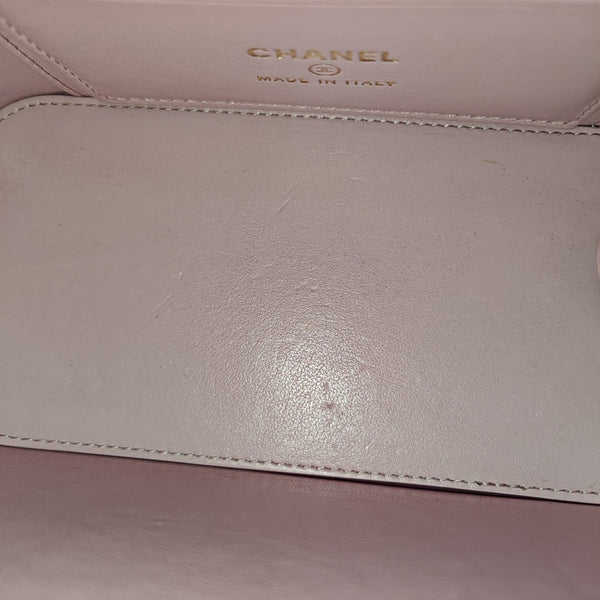 Quilted Grained Calfskin Shoulder Bag Pink