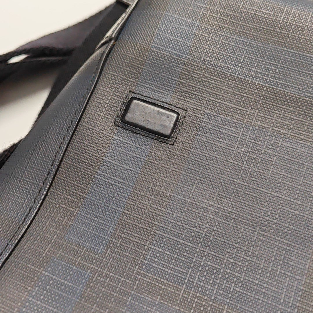 Coated Canvas Shoulder Bag Black