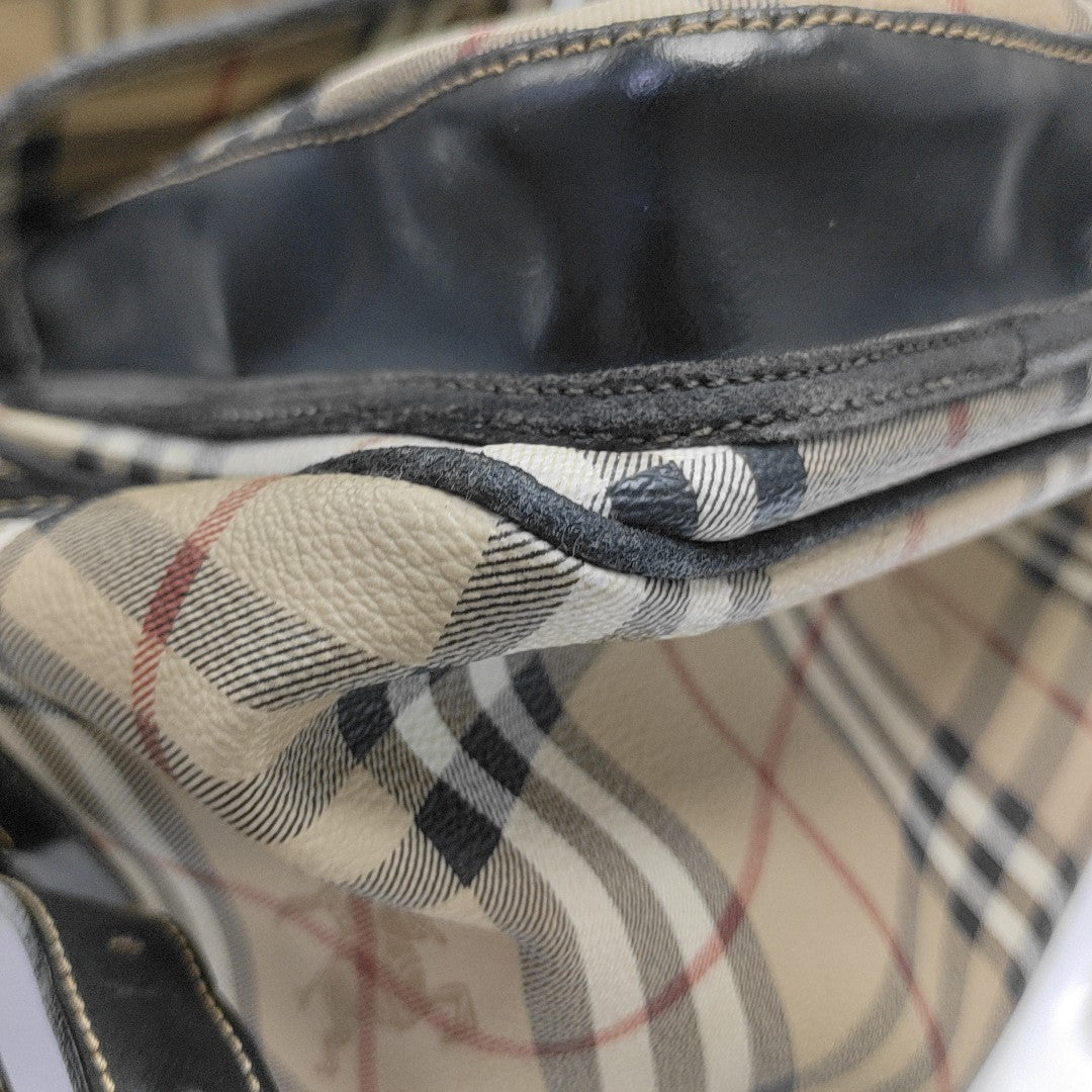 Coated Canvas Shoulder Bag Beige