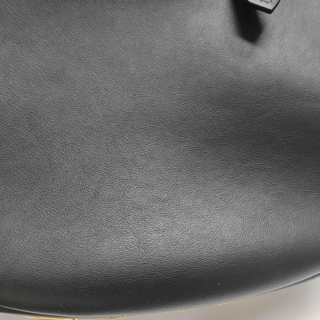 Calfskin Top Handle Bag Black