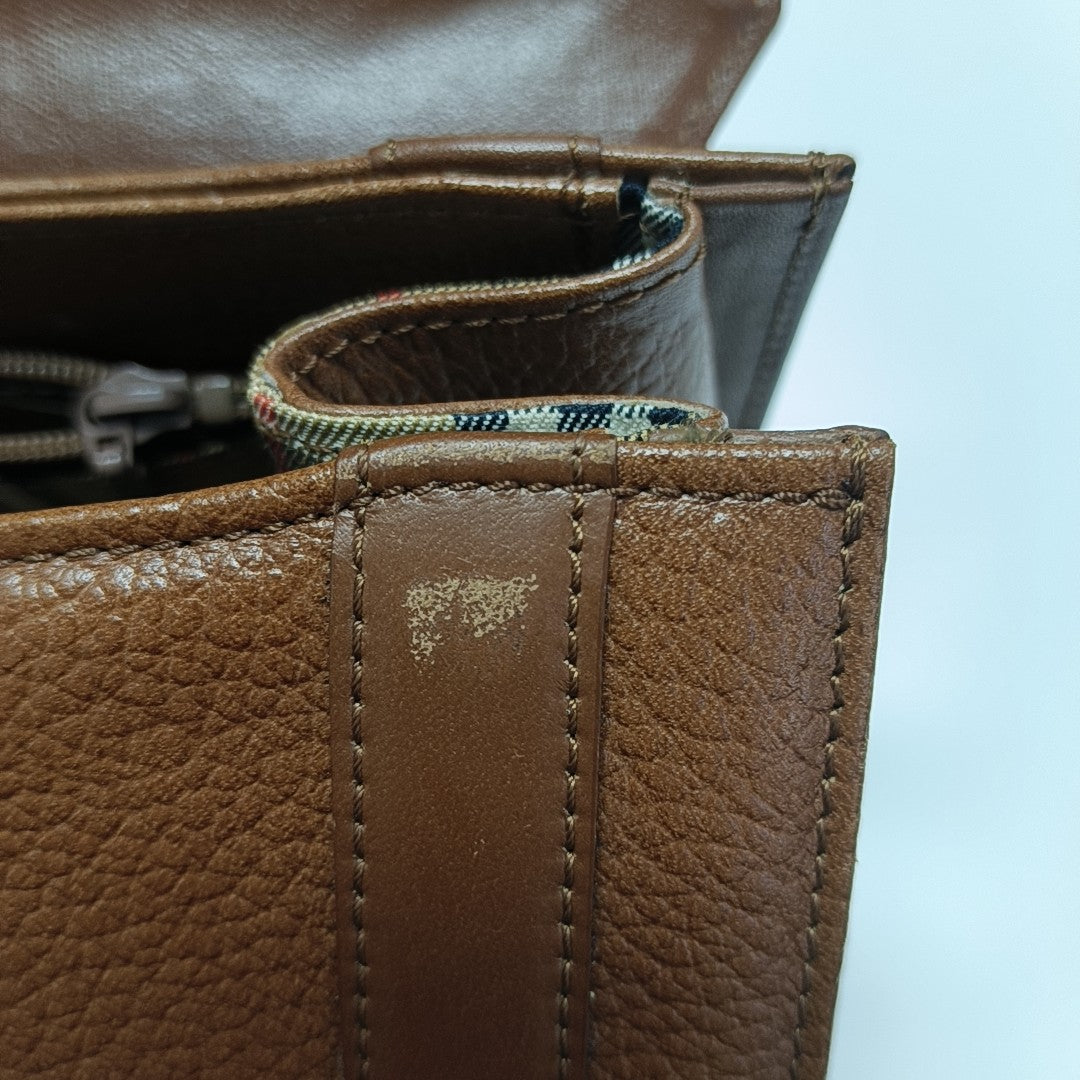 Calfskin Top Handle Bag Brown