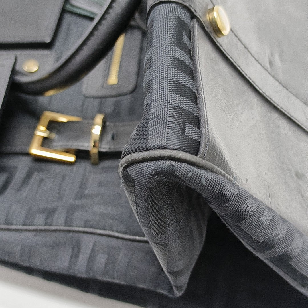 Canvas Top Handle Bag Black