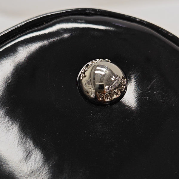Patent Leather Top Handle Bag Black