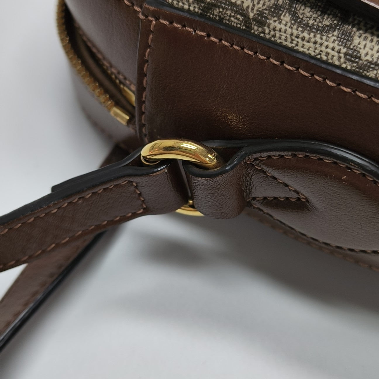 Horsebit 1955 Small Coated Canvas Beige