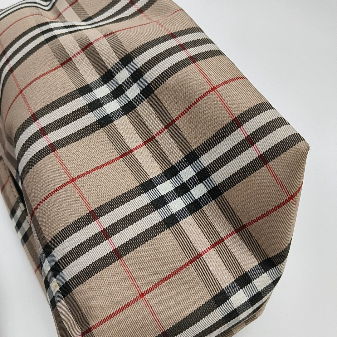 Coated Canvas Top Handle Bag Brown